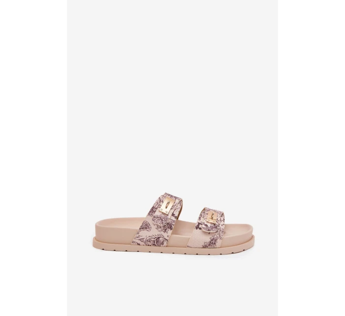 Vzorované Dámské Pantofle Na Platformě Béžové Sorina Vzorované Dámské Pantofle Na Platformě Béžové Sorina