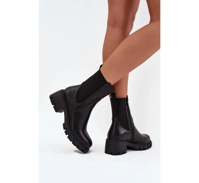 Dámské Botky Na Eko Kůže Černé model 21707142 - Boto Dámské Botky Na Eko Kůže Černé model 21707142 - Boto