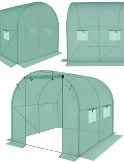 ZAHRADNÍ TUNEL 200x200x200 cm PE KONSTRUKCE ZELENÁ OCEL