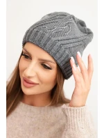 Dámská zimní čepice s vlnou volného střihu K442 grafitová Dámská zimní čepice s vlnou volného střihu K442 grafitová