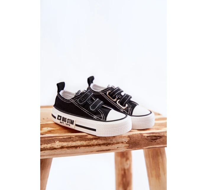 Dětské látkové tenisky se suchým zipem BIG STAR model 21594926 Černý a bílý - Big Star Shoes
