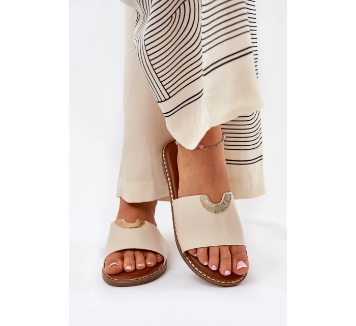 Dámské Pantofle Eko Kůže S Béžové model 21689348 - Boto Dámské Pantofle Eko Kůže S Béžové model 21689348 - Boto