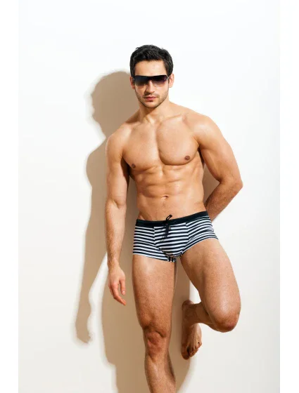 Černobílé pruhované plavky model 17601217 Belt - Alpha Male