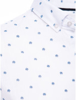 Dstreet pánská bílá košile s krátkým rukávem KX1034
