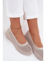 Dámské síťované baleríny ve sportovním stylu Virella – béžové