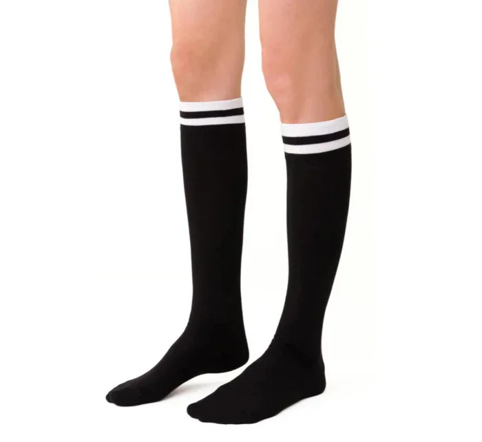 Dámské podkolenky s pruhy 072 černé - Steven Dámské podkolenky s pruhy 072 černé - Steven