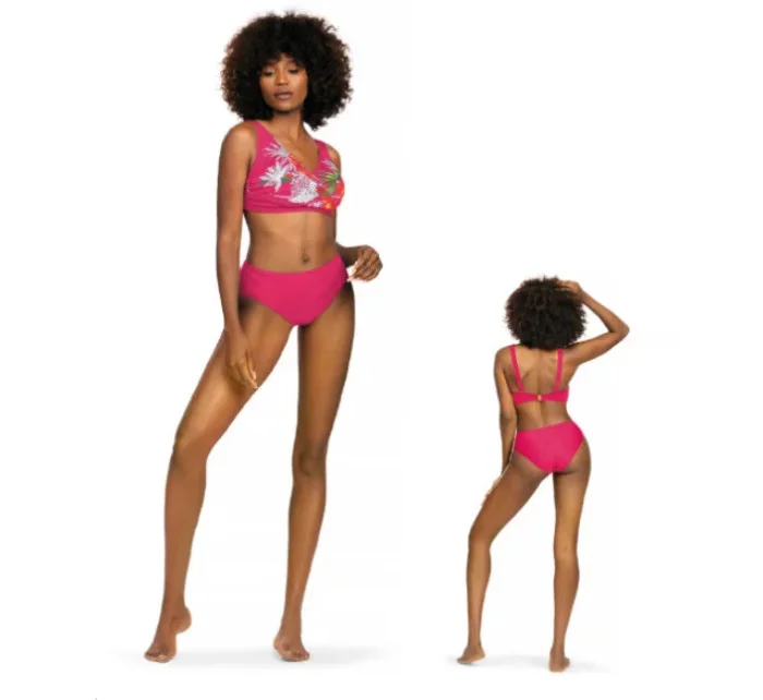 Dámské  dvojdílné plavky Bali8 S690BL8-1 růžové s květy - Self