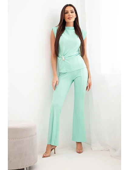 Dámský komplet s halenkou a širokými kalhotami model 22084835 - K-Fashion Dámský komplet s halenkou a širokými kalhotami model 22084835 - K-Fashion