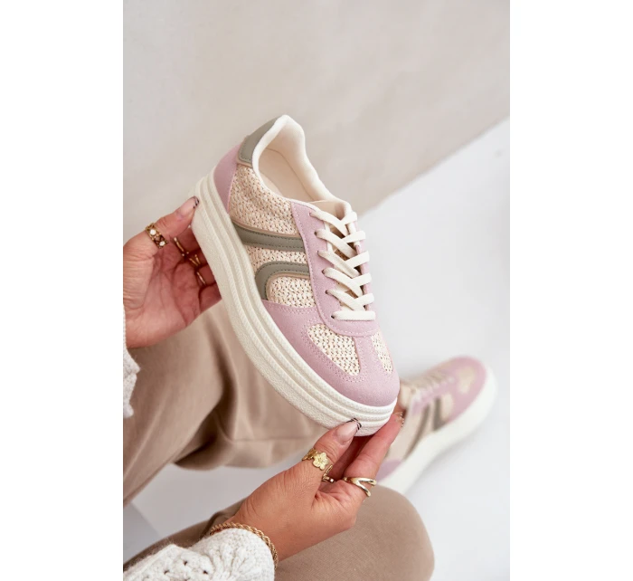 Dámské tenisky s pletením na platformě model 21680864 - Boto