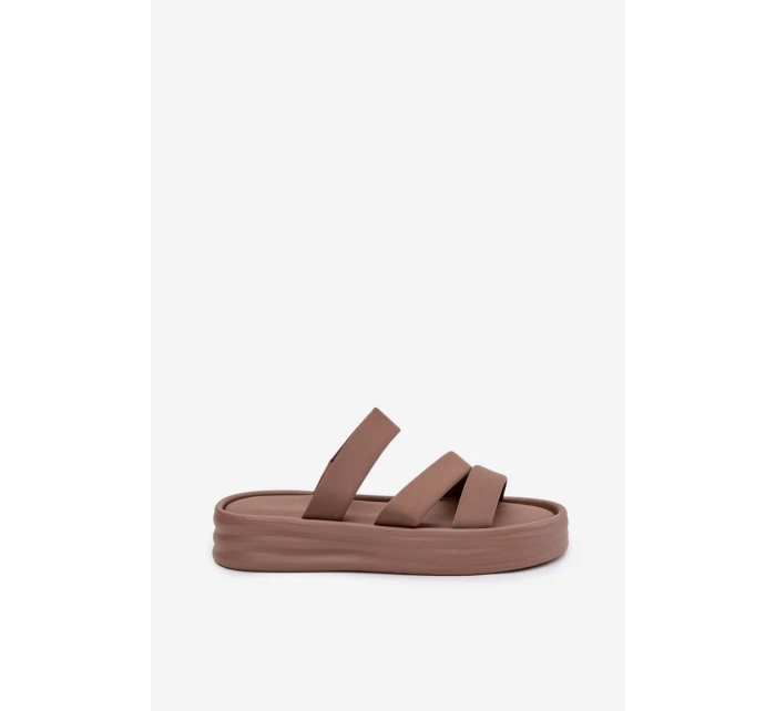 dámské sandály na platformě s pásky Khaki model 21943283 - Boto