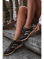Dámské kožené semišové tenisky model 22386643 hnědé - D&A