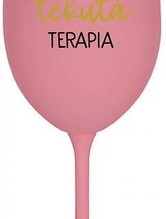 model 22164023 TEKUTÁ TERAPIA  ružový pohár na víno 350 ml - Giftela