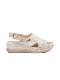 Moderní dámské  sandály Jasnobeżowy na plochém podpatku