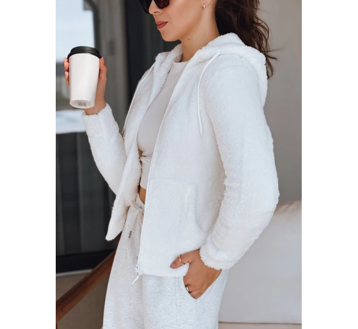 Dámská mikina s kapucí bílá FashionStreet BY1555 Dámská mikina s kapucí bílá FashionStreet BY1555