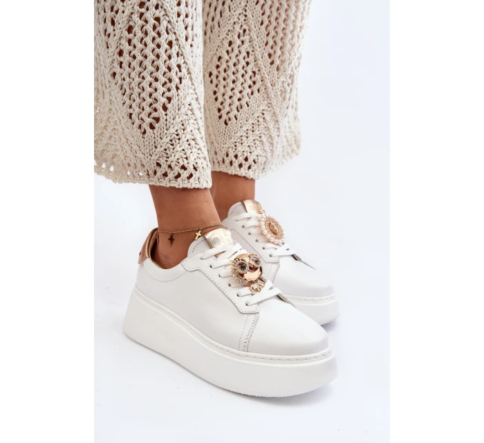 Dámské kožené tenisky CheBello 4411 bílé