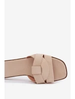 Dámské ploché sandály s Eko semišové světle béžové model 21943332 - Boto