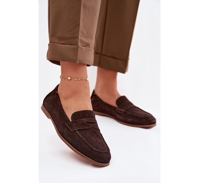 Mokasiny z Semiše Čokoládové model 22100814 - VINCEZA Mokasiny z Semiše Čokoládové model 22100814 - VINCEZA