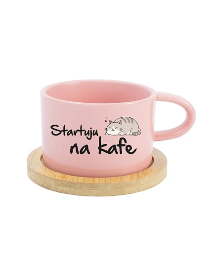 STARTUJU NA KAFE - růžový hrníček makronka 200 ml STARTUJU NA KAFE - růžový hrníček makronka 200 ml