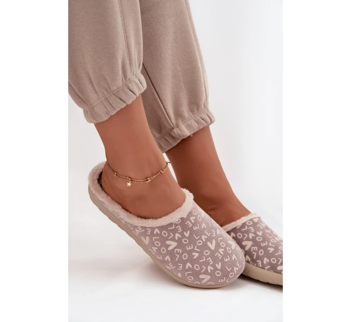 Dámské pantofle Love model 21714585 Béžové - Inblu