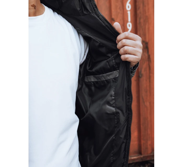 Pánská prošívaná zimní bunda s kapucí šedá FashionStreet TX4844