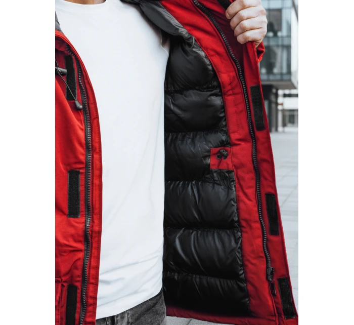 Pánská zimní bunda parka červená FashionStreet TX2995z Pánská zimní bunda parka červená FashionStreet TX2995z