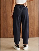 Dámské jogger kalhoty s gumou v pase, tmavě modré, FashionStreet UY3166 Dámské jogger kalhoty s gumou v pase, tmavě modré, FashionStreet UY3166