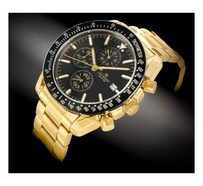 Pánské hodinky Giewont Chronograph Sapphire Gold Black GW8720-B4 Pánské hodinky Giewont Chronograph Sapphire Gold Black GW8720-B4