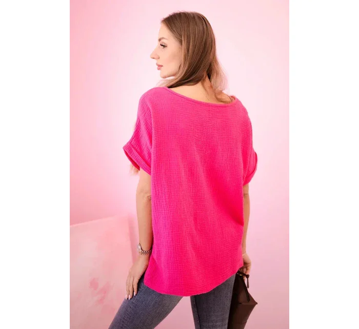 Mušelínová halenka s náhrdelníkem fuchsie