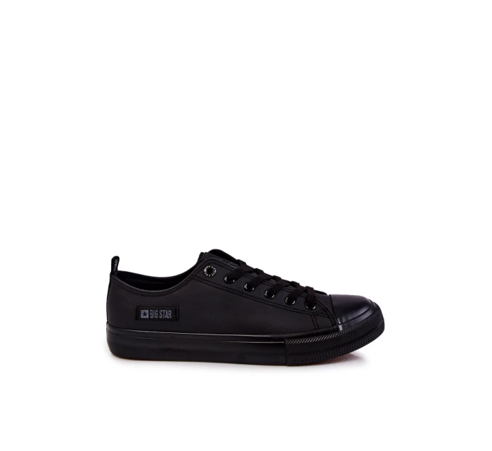 Pánské nízké kožené tenisky Big Star KK174009 Černá