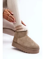 Dámské sněhule na platformě s kožešinovou podšívkou, zelená Xamella