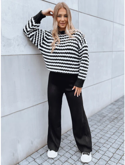 Dámské kalhoty s širokými nohavicemi MOSSYMOOD černé FashionStreet UY1689