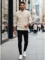 Pánský béžový svetr FashionStreet WX2258z