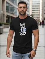 Tshirt męski z nadrukiem Stay COOL czarny model 22158975 - FashionStreet