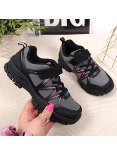 American Club Jr AM902A šedé trekové boty na suchý zip