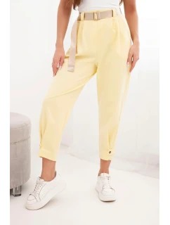 Kalhoty Summer Punto s uzávěrem na nohavicích žluté