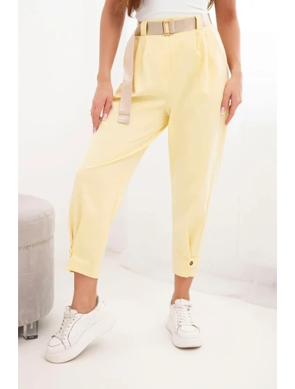 Kalhoty Summer Punto s uzávěrem na nohavicích žluté