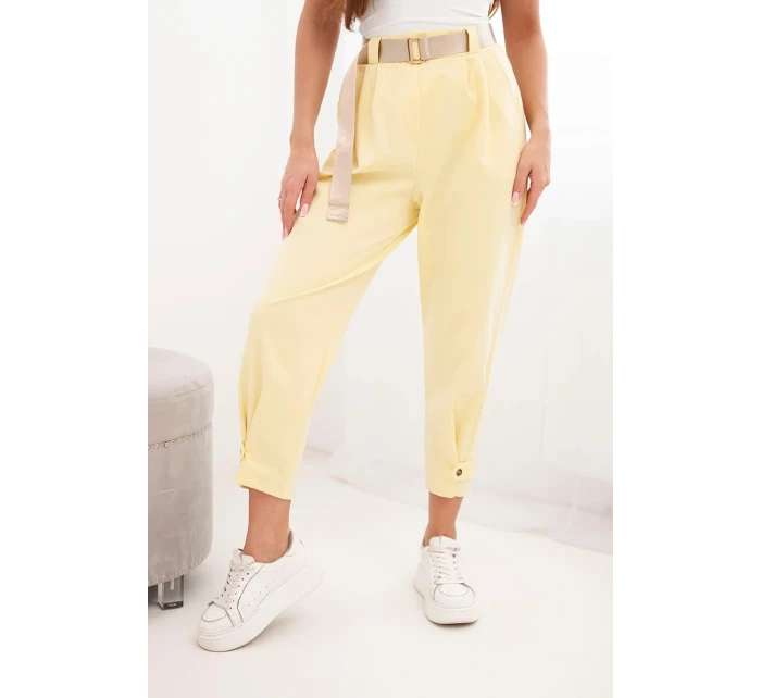 Kalhoty Summer Punto s uzávěrem na nohavicích žluté