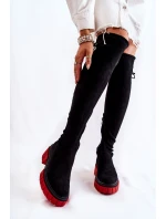 Dámské semišové boty Černá a červená model 21593719 - Boto
