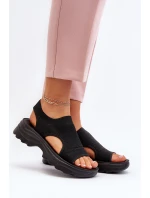 Dámské sportovní sandály na tlusté podrážce černé model 21650603 - Boto
