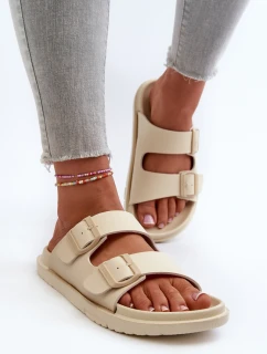 Lehké Pěnové Dámské Žabky S Sponami Big Star NN274A752 Béžové