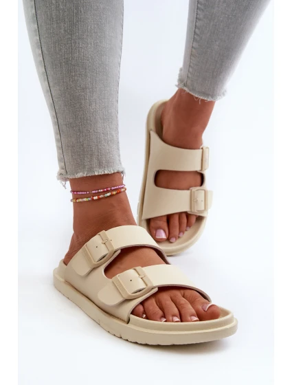 Lehké Pěnové Dámské Žabky S Big Star Béžové model 21660703 - Big Star Shoes Lehké Pěnové Dámské Žabky S Big Star Béžové model 21660703 - Big Star Shoes