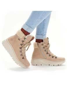 Dámské kotníkové zateplené boty W RKR572 Hnědo-béžová - Rieker