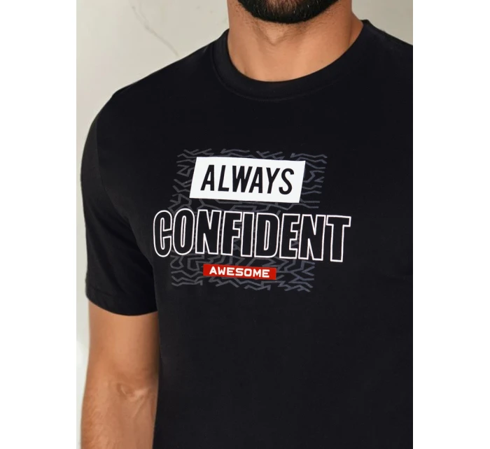 Pánské tričko s potiskem černé FashionStreet RX5407