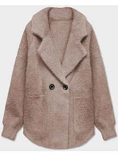 Krátký béžový přehoz přes oblečení typu alpaka model 18059125 - MADE IN ITALY