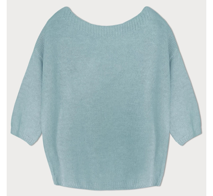 Volný svetr v mátové barvě s mašlí na zádech (759ART)