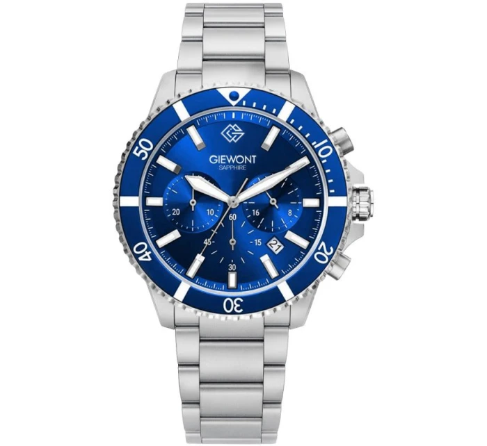Pánské hodinky Giewont Chronograph Sapphire Silver Blue GW3970-B3 Pánské hodinky Giewont Chronograph Sapphire Silver Blue GW3970-B3