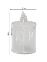 DEKORATIVNÍ SVÍČKA 8 CM TRANSPARENTNÍ TEPLÁ BÍLÁ 1 LED