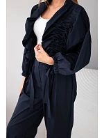 Dámská bavlněná souprava s model 22294798 mikinou a kalhotami modrý granátová - K-Fashion