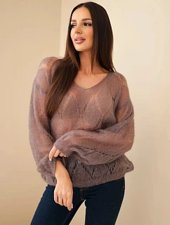 Dámský svetr z 80 % z  s výstřihem do V fango model 22358345 - K-Fashion