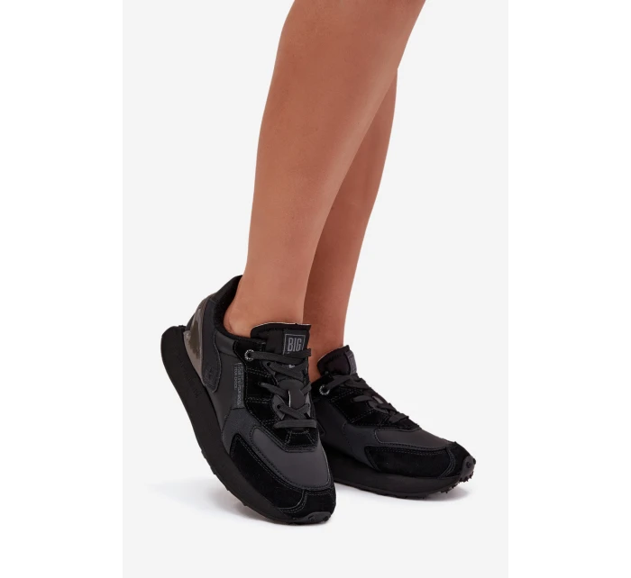 Kožené Dámské Tenisky Big Star OO274562 Hi-Poly System Černé Kožené Dámské Tenisky Big Star OO274562 Hi-Poly System Černé